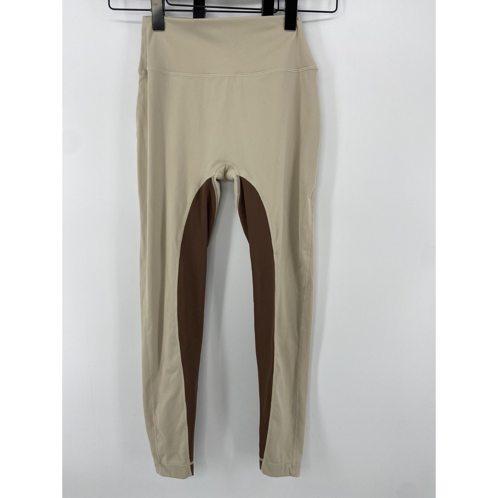 SET ACTIVE Leggings Womens Medium Brown Sportbody High Rise Colorblock Yoga Gym
